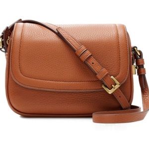 J Crew Signet Flap Leather Crossbody Bag